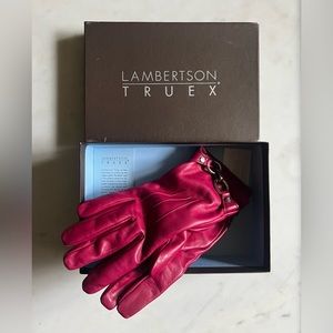 NWT Lambertson Truex luxe Italian leather gloves w/ cashmere lining